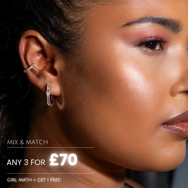 Nikita By Niki Rhinestone Pain-Free Hinged Ear Cuff - Silver