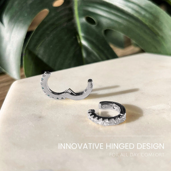 Nikita By Niki Rhinestone Pain-Free Hinged Ear Cuff - Silver