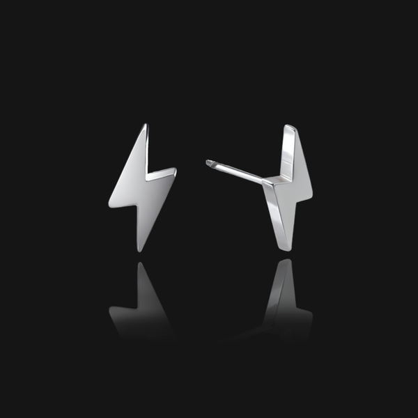 nikita by niki STORM | Lightening Bolt Stud Earrings - Silver