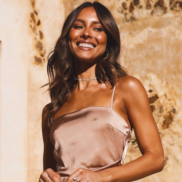 Nikita By Niki VALENTINA Rhinestone Choker Necklace - Silver