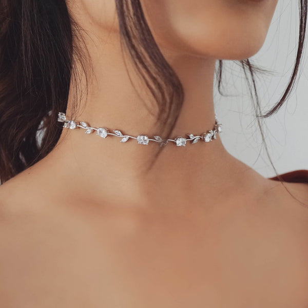 nikita by niki VALENTINA Rhinestone Choker Necklace - Silver