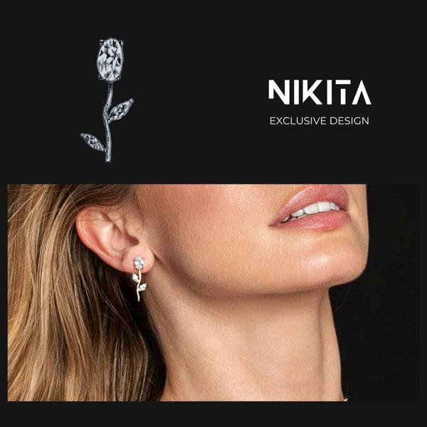 Nikita By Niki VALENTINA Stud Drop Earrings - Rose Gold