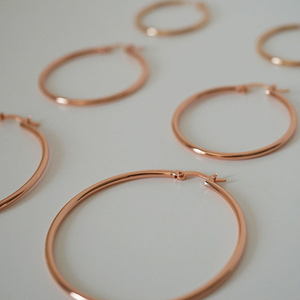 Nikita By Niki Venice Large Hoop Earrings - Rose Gold