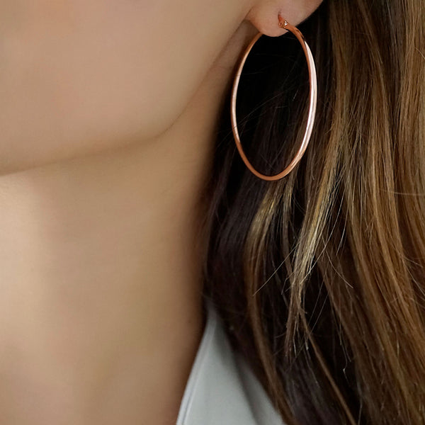Nikita By Niki Venice Large Hoop Earrings - Rose Gold