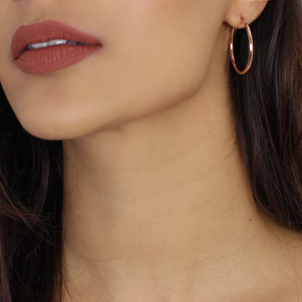 Nikita By Niki Venice Small Hoop Earrings - Rose Gold