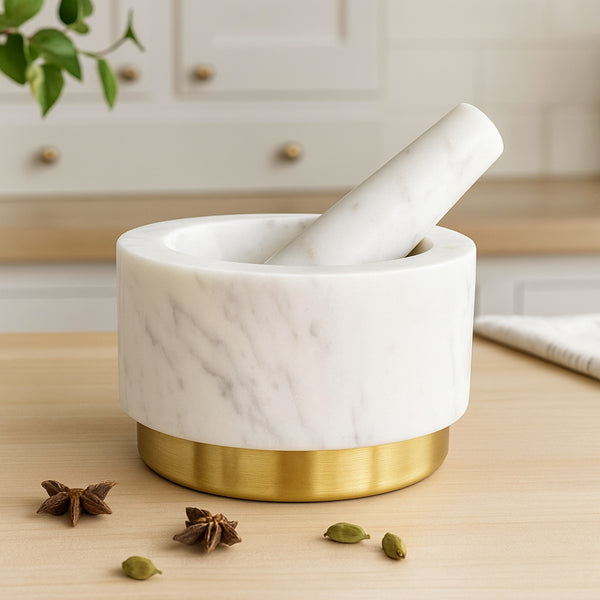 nikita by niki White Marble Pestle & Mortar Set - 3 Colours