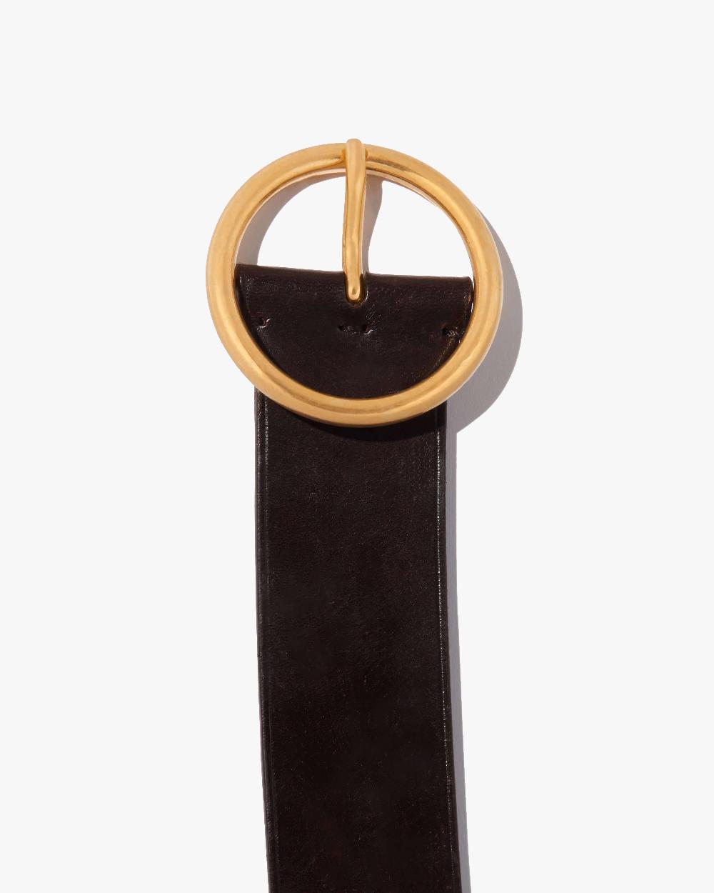Nili Lotan AVERY BELT DARK BROWN W/ANTIQUE BRASS BUCKLE