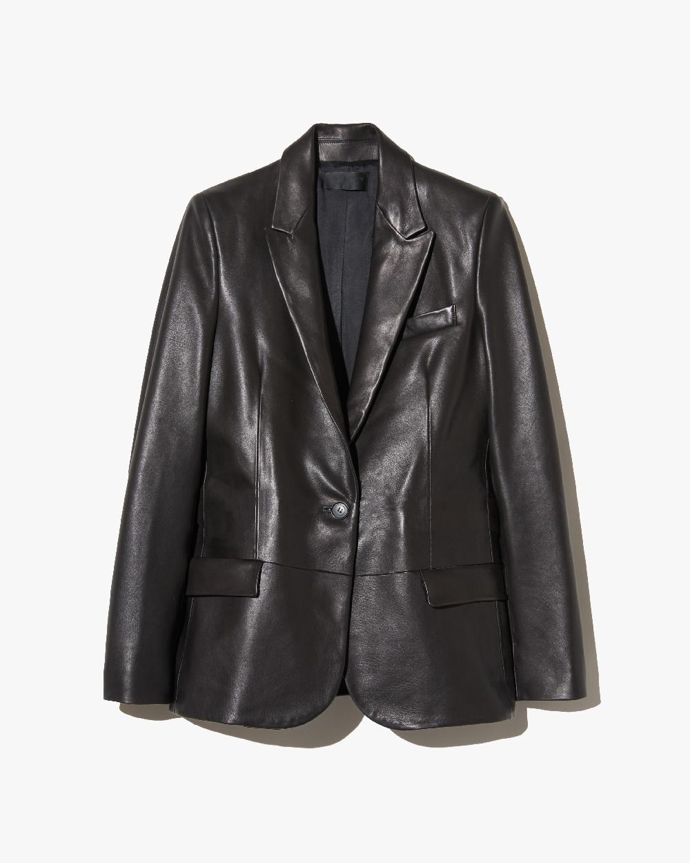 nili lotan BELMONDE LEATHER TAILORED JACKET BORDEAUX