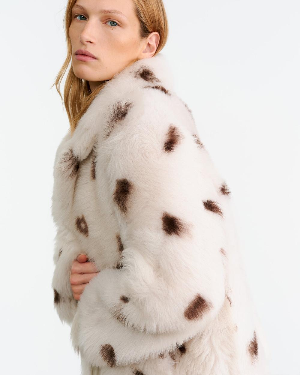 Nili Lotan CAPUCINE SHEARLING JACKET IVORY/CHOCOLATE