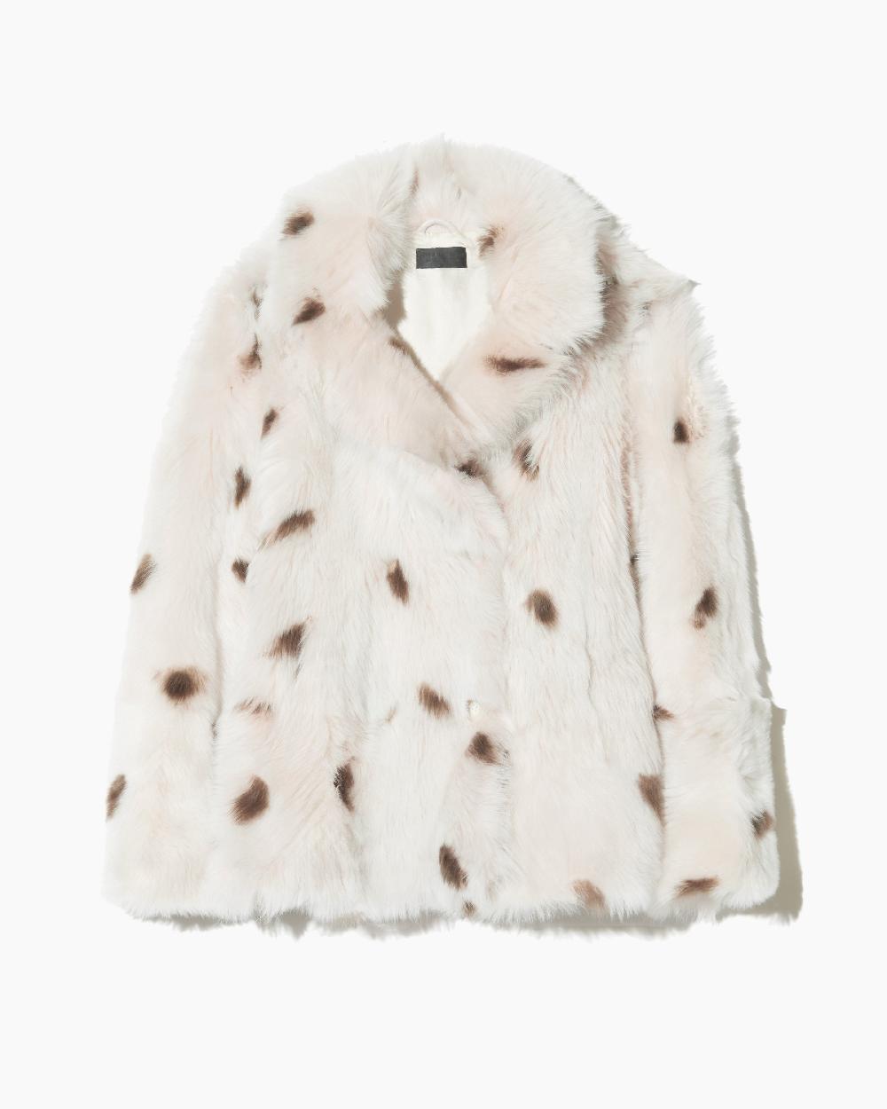 nili lotan CAPUCINE SHEARLING JACKET IVORY/CHOCOLATE