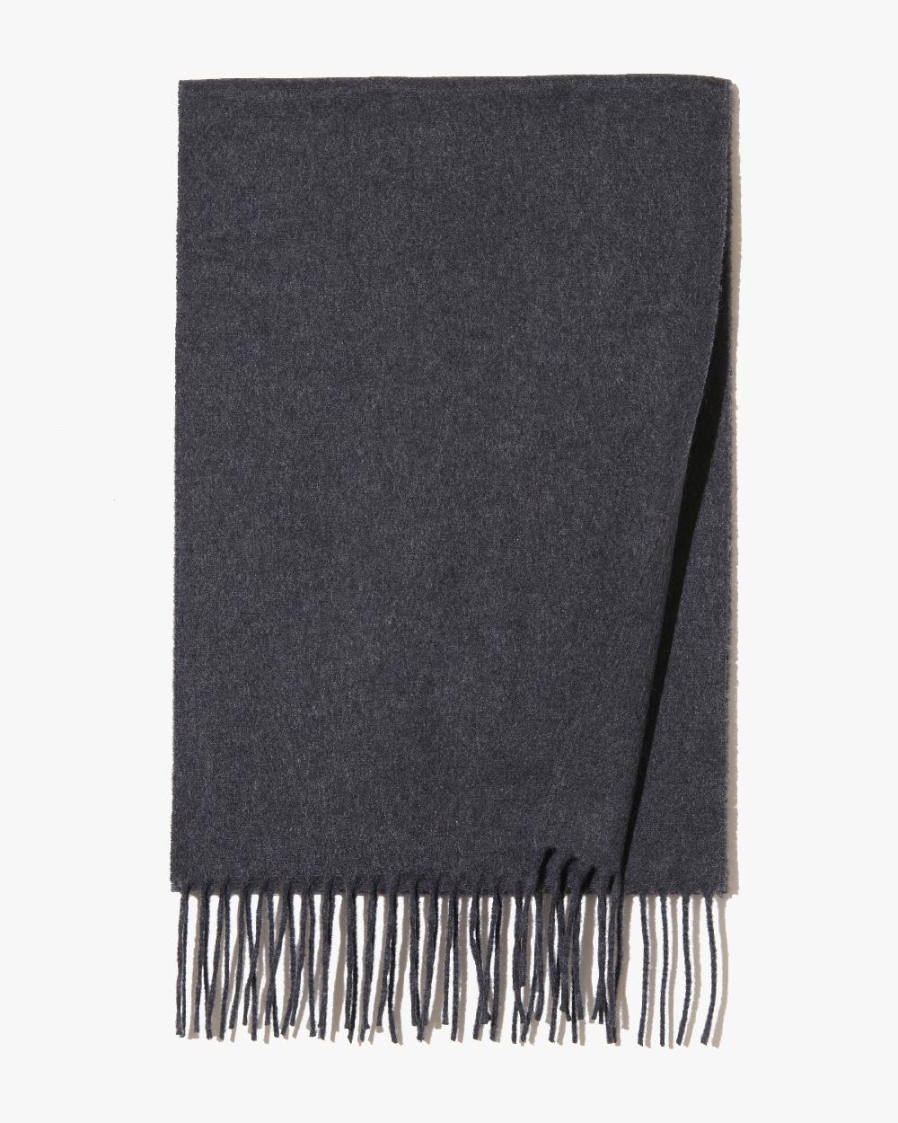 Nili Lotan CASHMERE WOVEN SCARF DARK CHARCOAL HERRIBONE