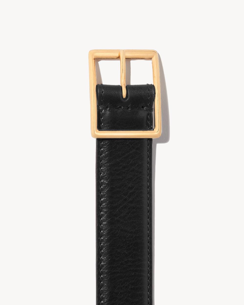 Nili Lotan GABRIELE BELT BLACK W/ ANTIQUE GOLD BUCKLE