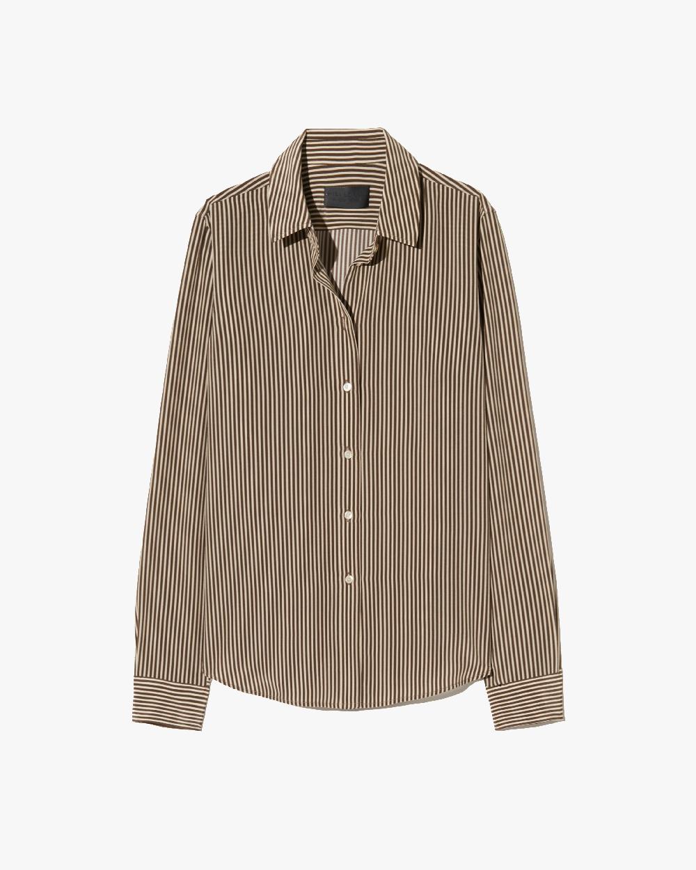 nili lotan GAIA SILK SHIRT BLACK/STONE CHEETAH PRINT