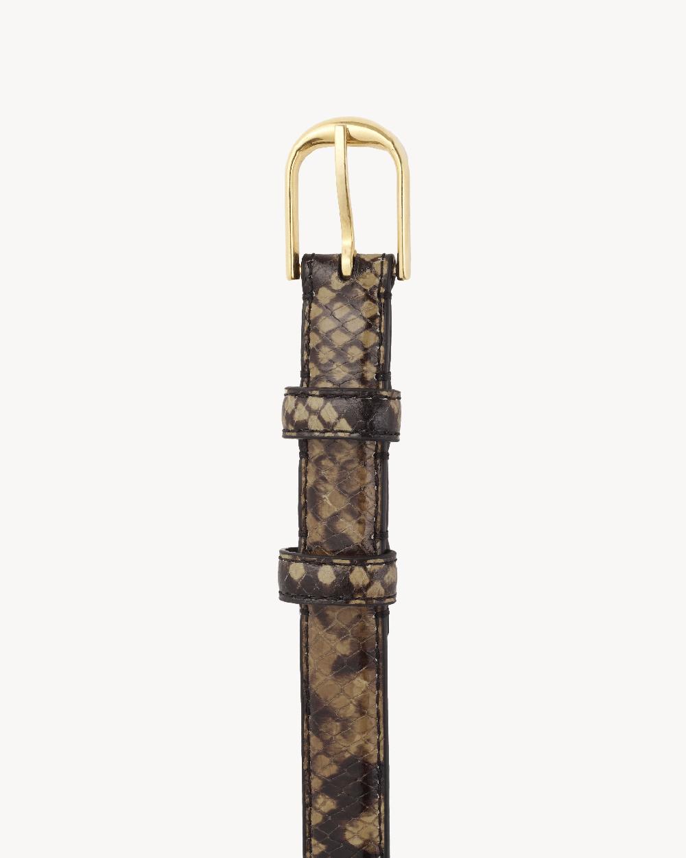 Nili Lotan JANE BELT BROWN SNAKESKIN W/ ANTIQUE GOLD