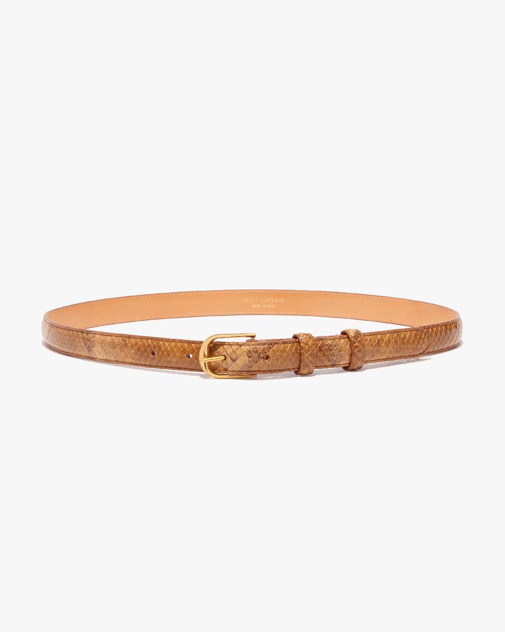 Nili Lotan JANE BELT BROWN SNAKESKIN W/ ANTIQUE GOLD