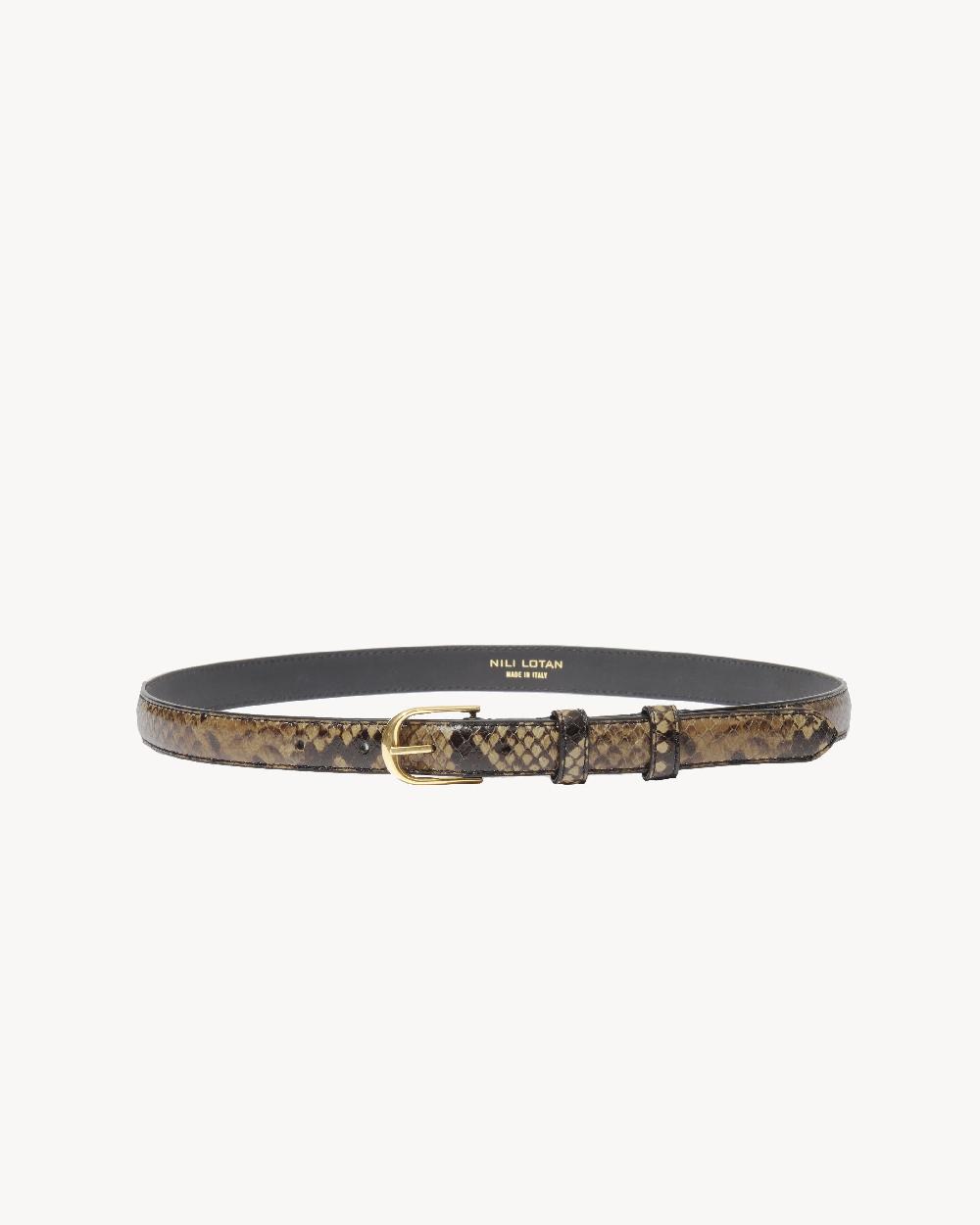 nili lotan JANE BELT BROWN SNAKESKIN W/ ANTIQUE GOLD