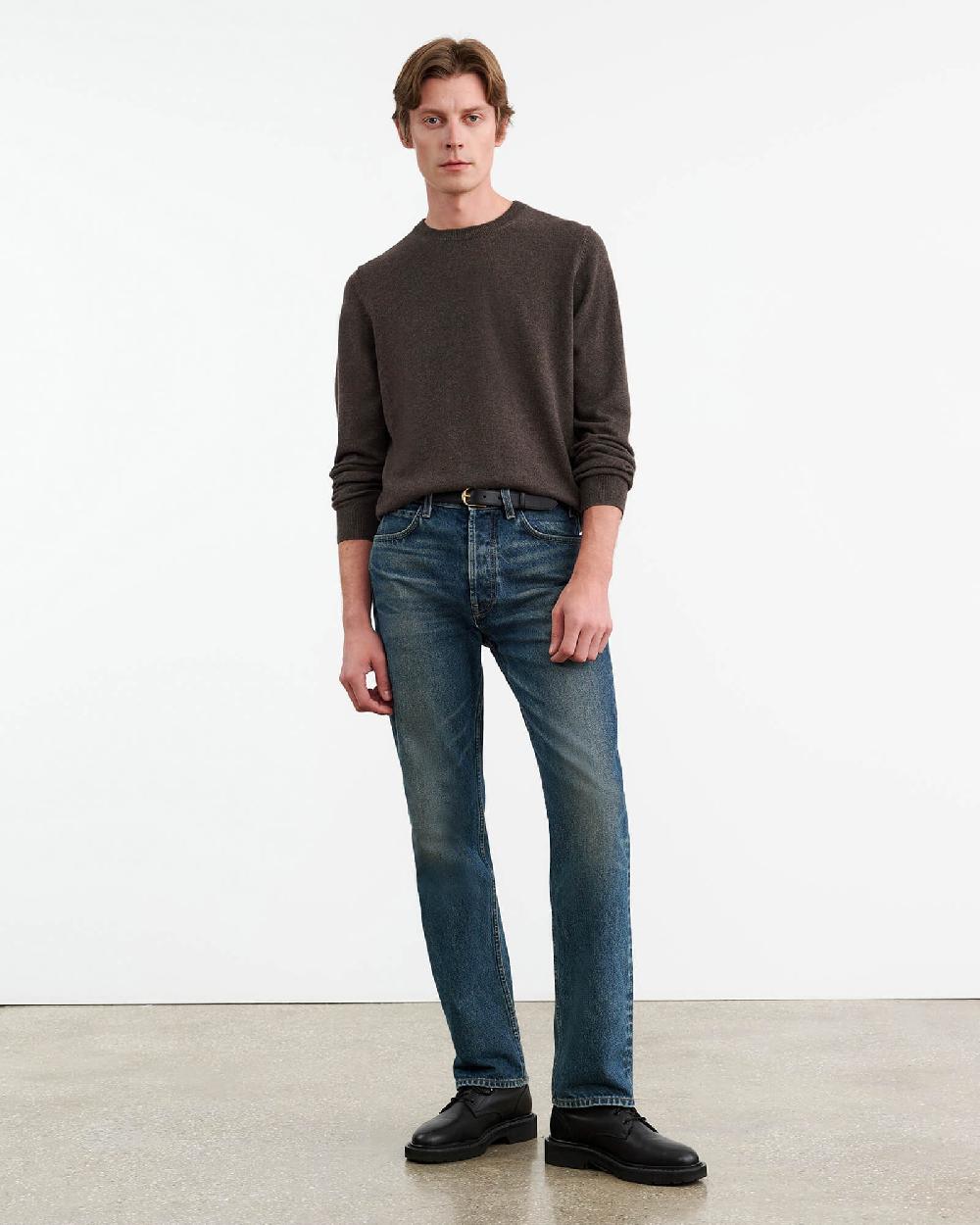 Nili Lotan JULIUS CASHMERE SWEATER DARK UMBER MELANGE