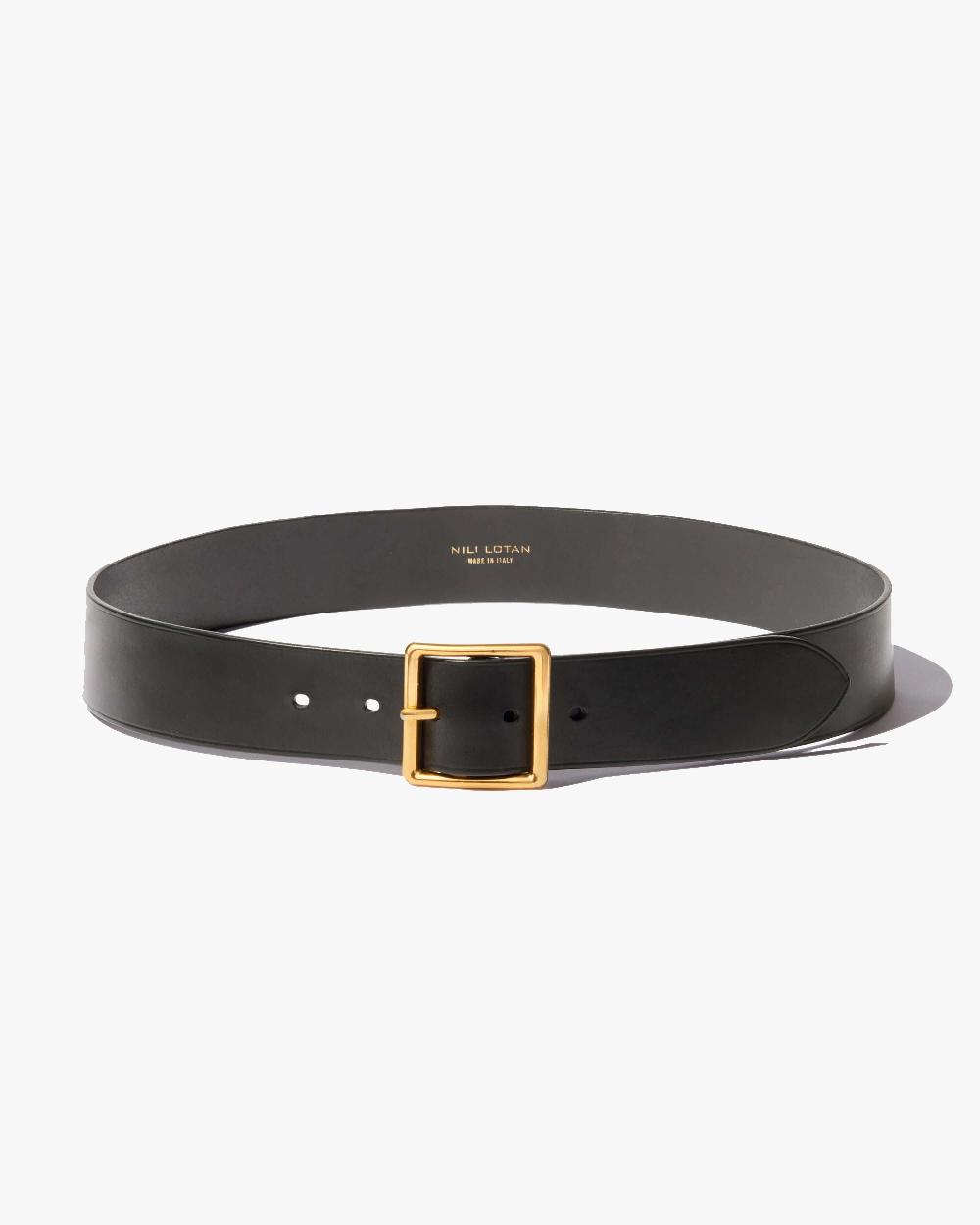 nili lotan MARCELA BELT BLACK W/ANTIQUE BRASS BUCKLE