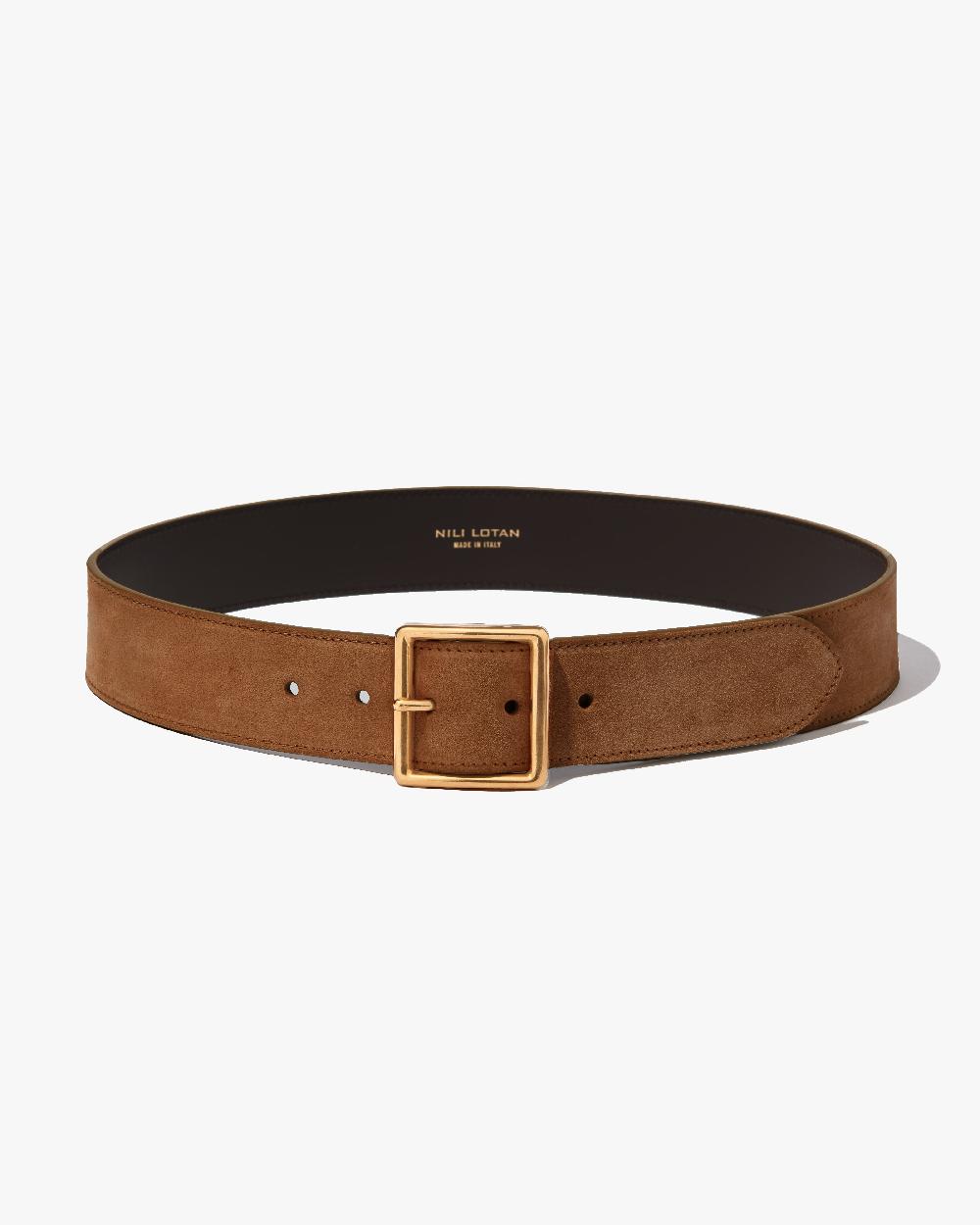 Nili Lotan MARCELA BELT KHAKI W/ ANTIQUE GOLD BUCKLE