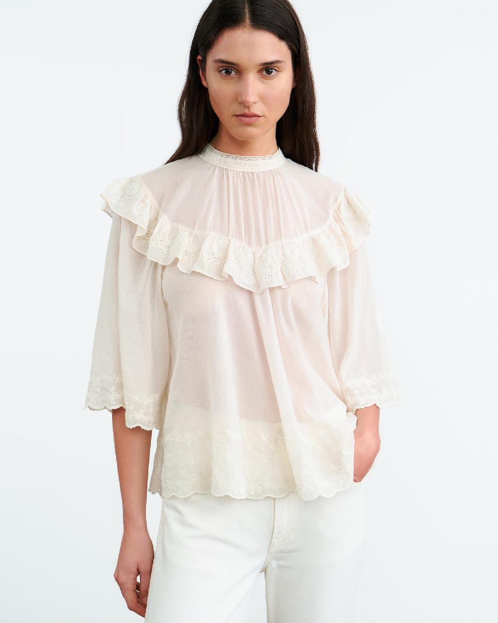 Nili Lotan ALAIN BLOUSE IVORY