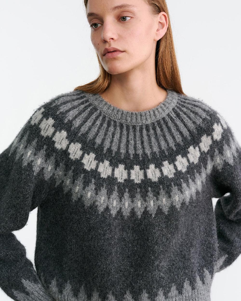 Nili Lotan ALENA SWEATER LIGHT CAMEL FAIR ISLE