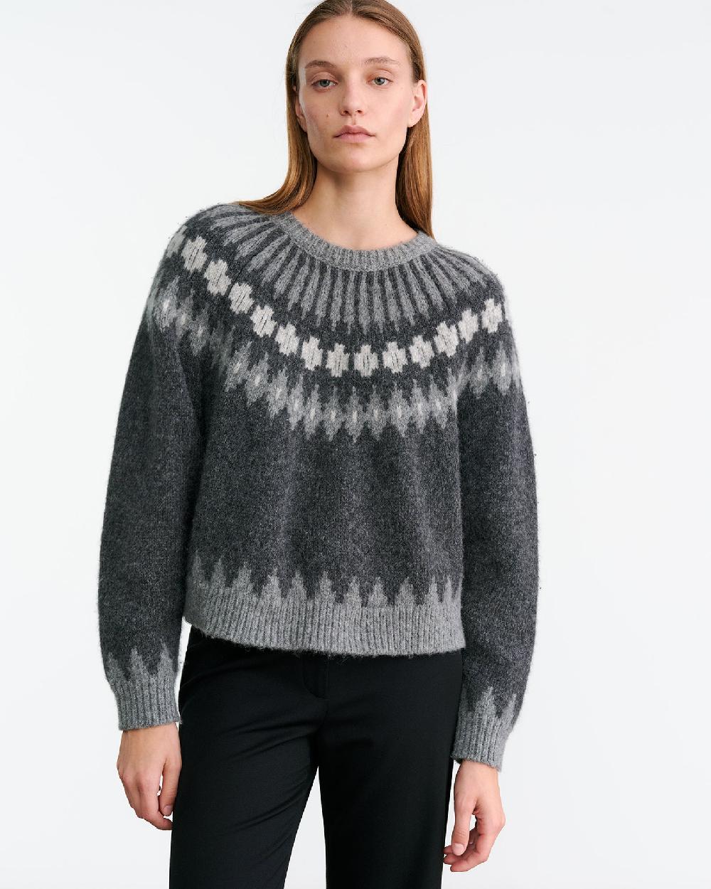 Nili Lotan ALENA SWEATER LIGHT CAMEL FAIR ISLE