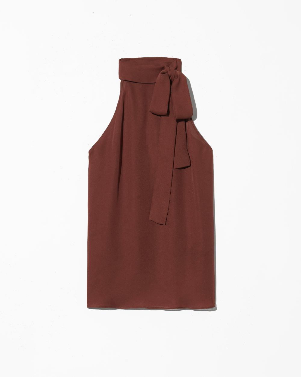 nili lotan ALLA HALTERNECK TOP CHOCOLATE BROWN