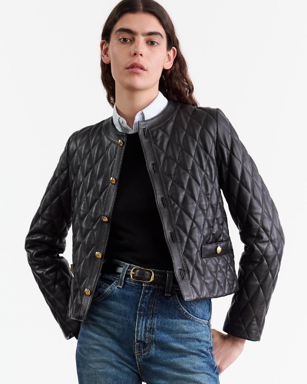 Nili Lotan AMY LEATHER JACKET BLACK