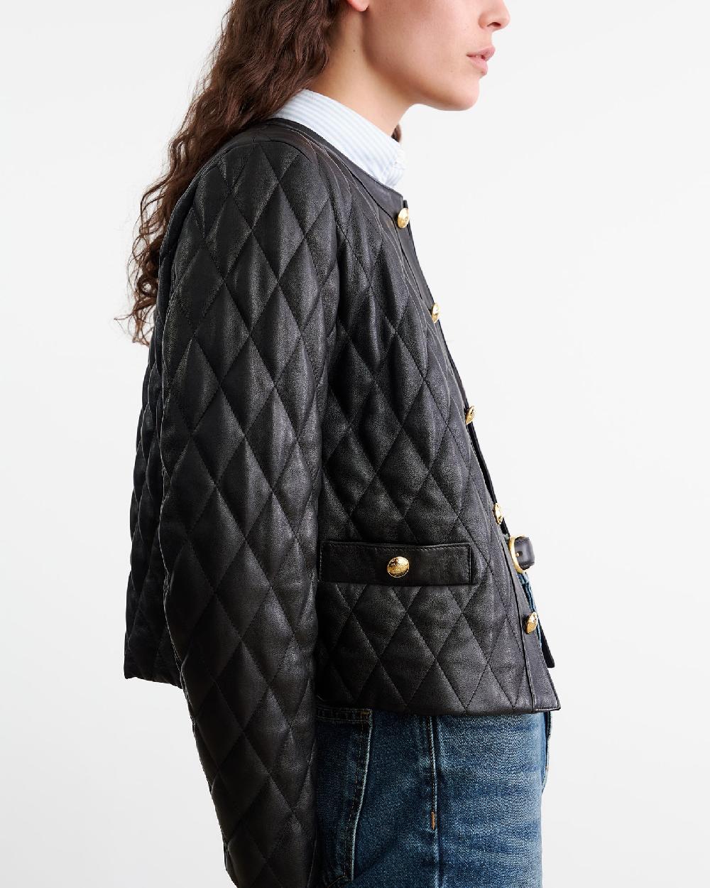 Nili Lotan AMY LEATHER JACKET BLACK