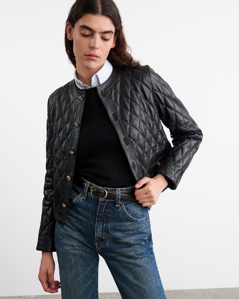 Nili Lotan AMY LEATHER JACKET BLACK