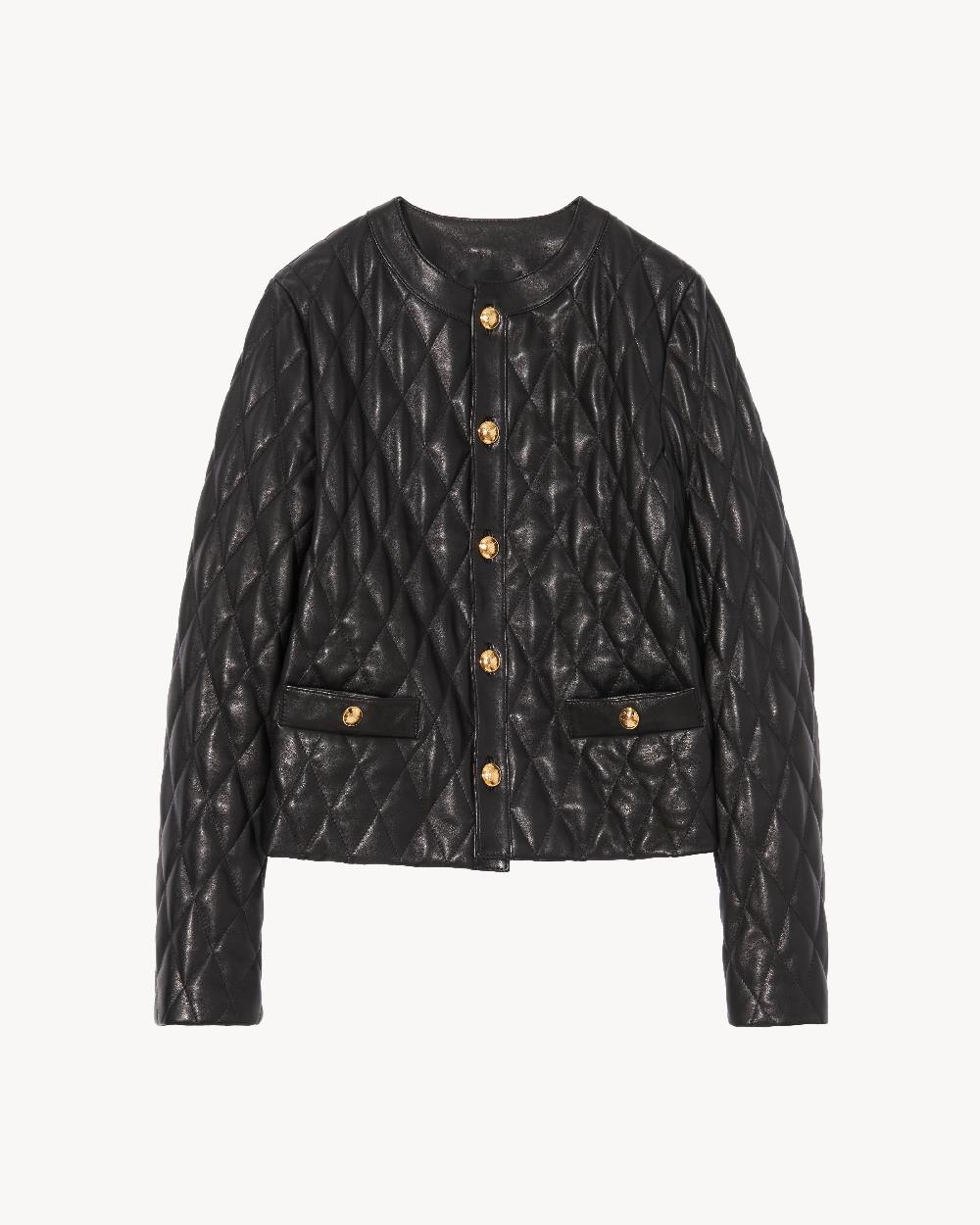 nili lotan AMY LEATHER JACKET BLACK