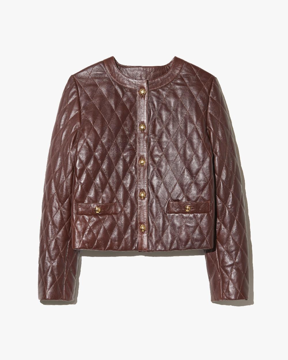 nili lotan AMY LEATHER JACKET BORDEAUX
