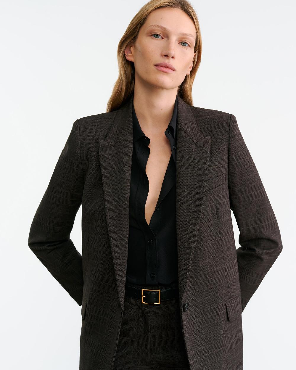 Nili Lotan ANABEL TAILORED JACKET CIGAR PLAID