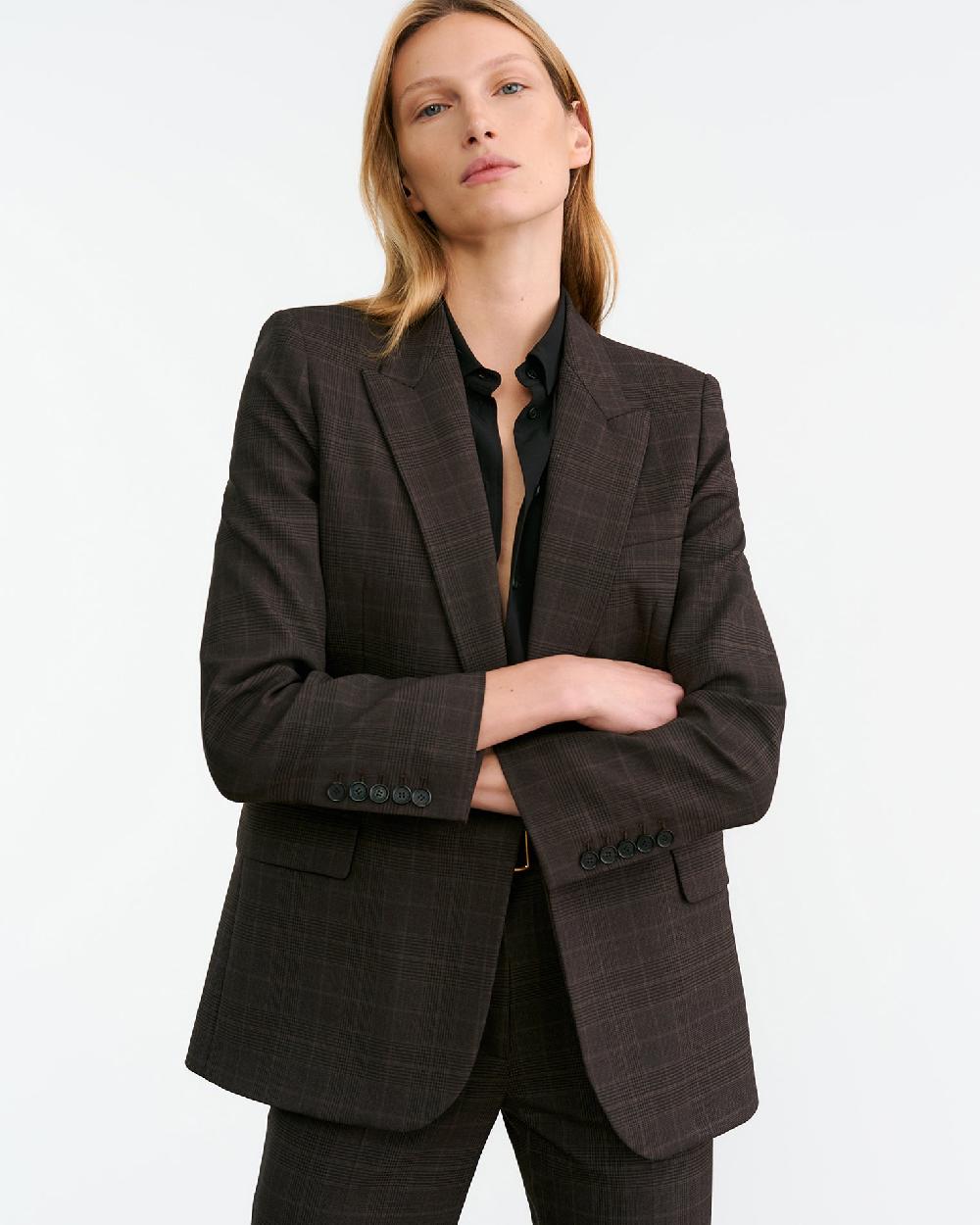 Nili Lotan ANABEL TAILORED JACKET CIGAR PLAID