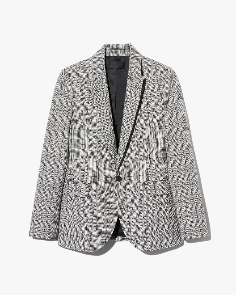 nili lotan ANABEL TAILORED WOOL BLAZER BLACK PLAID