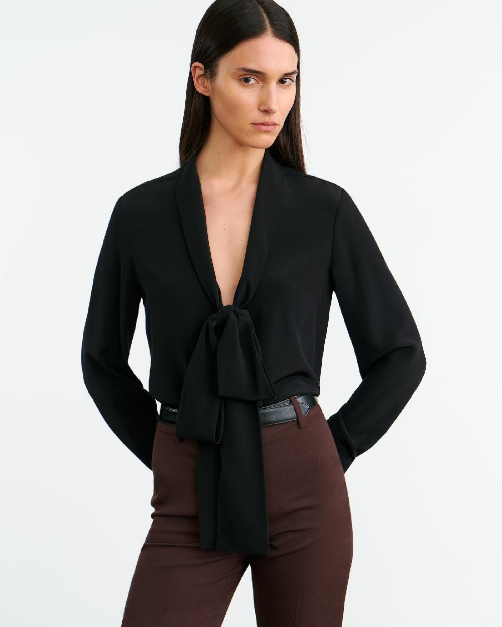 Nili Lotan ANGELIQUE SILK BLOUSE BLACK