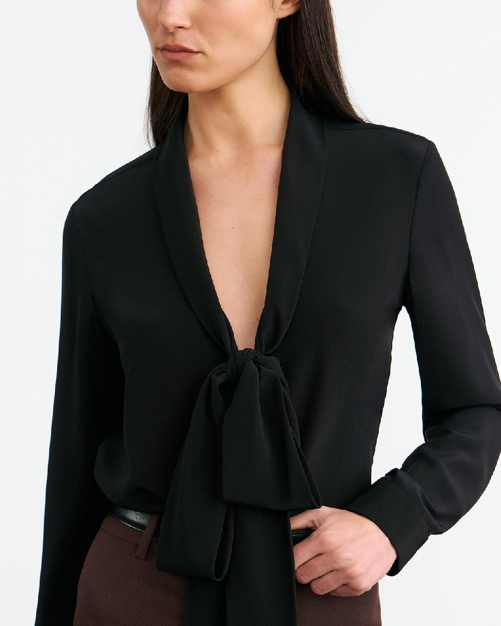 Nili Lotan ANGELIQUE SILK BLOUSE BLACK