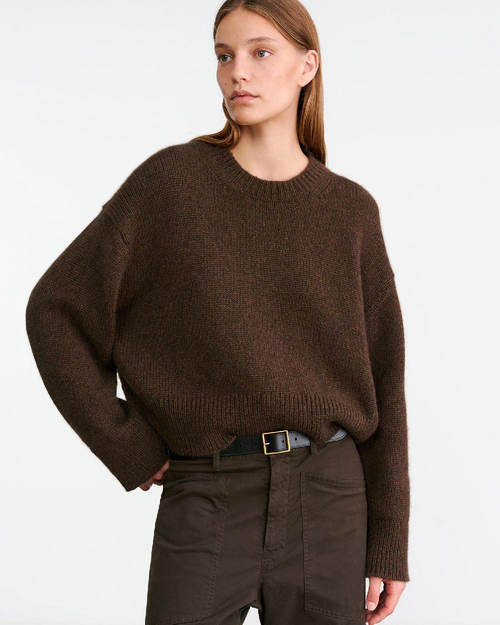 Nili Lotan ANISA CASHMERE SWEATER REDWOOD MELANGE