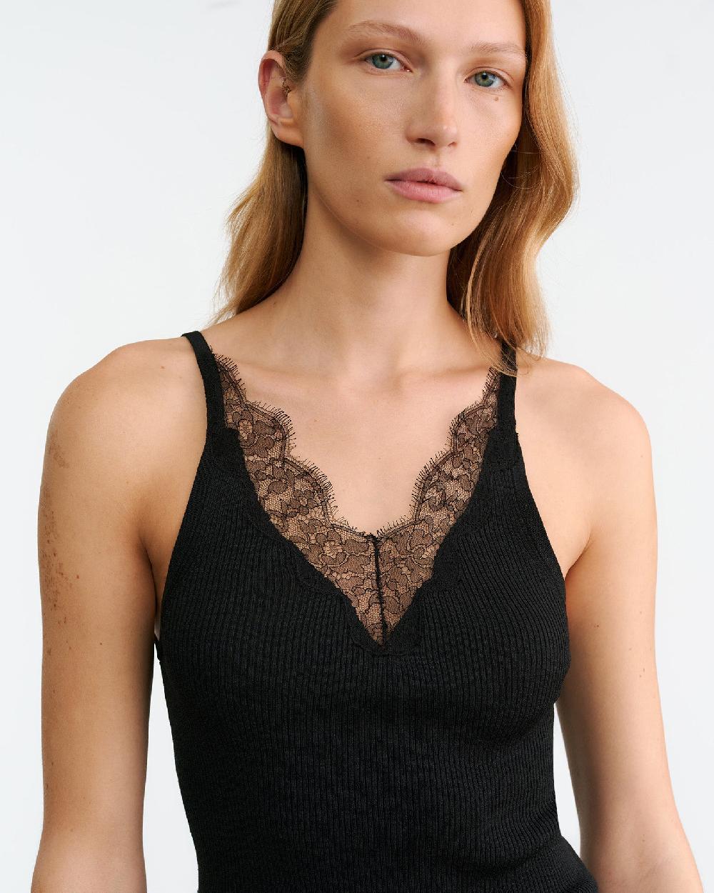 Nili Lotan ARONIA SILK TANK BLACK