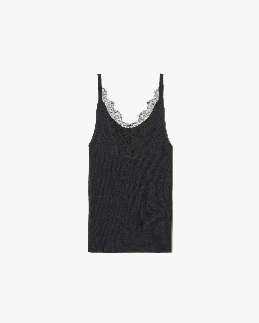 nili lotan ARONIA SILK TANK BLACK