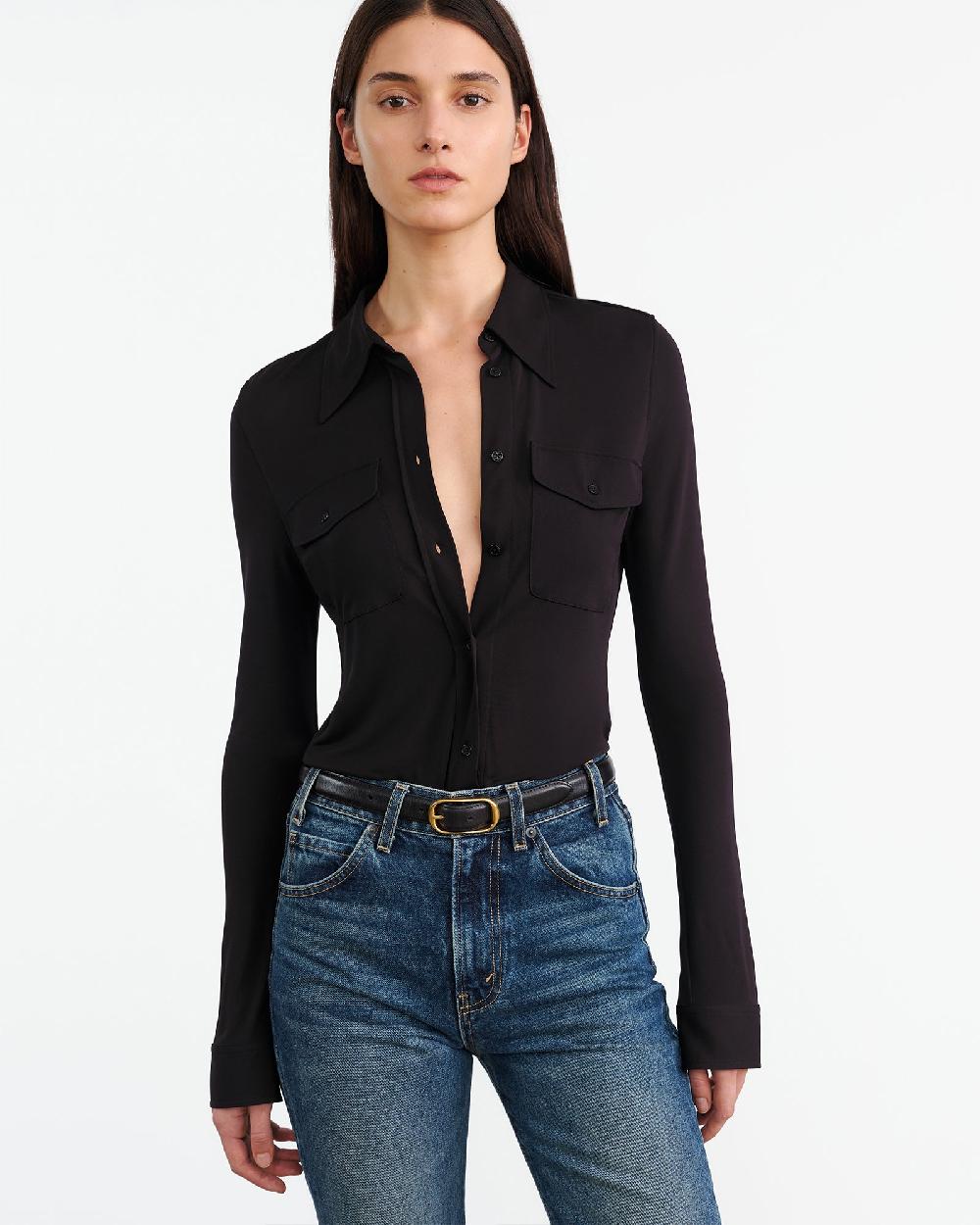 Nili Lotan AVELINE SHIRT BLACK