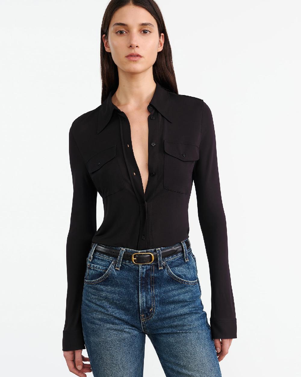 Nili Lotan AVELINE SHIRT BLACK