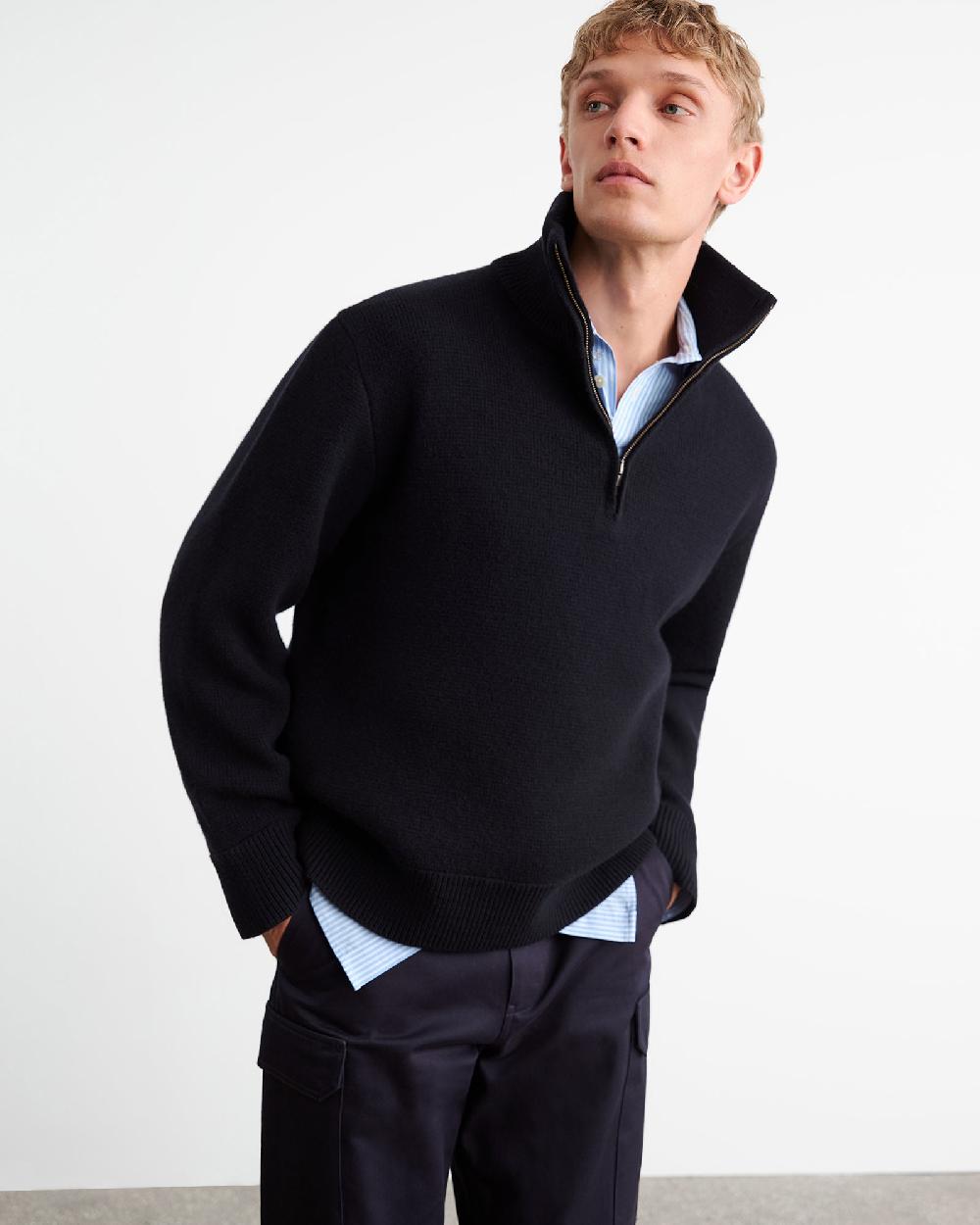 Nili Lotan AXEL SWEATER DARK NAVY