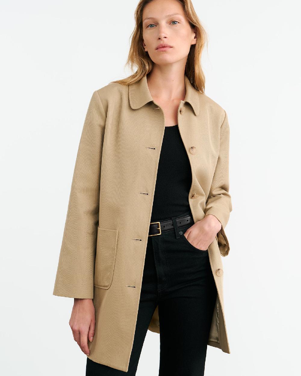 Nili Lotan BALZAC SHORT DUSTER COAT DESERT KHAKI