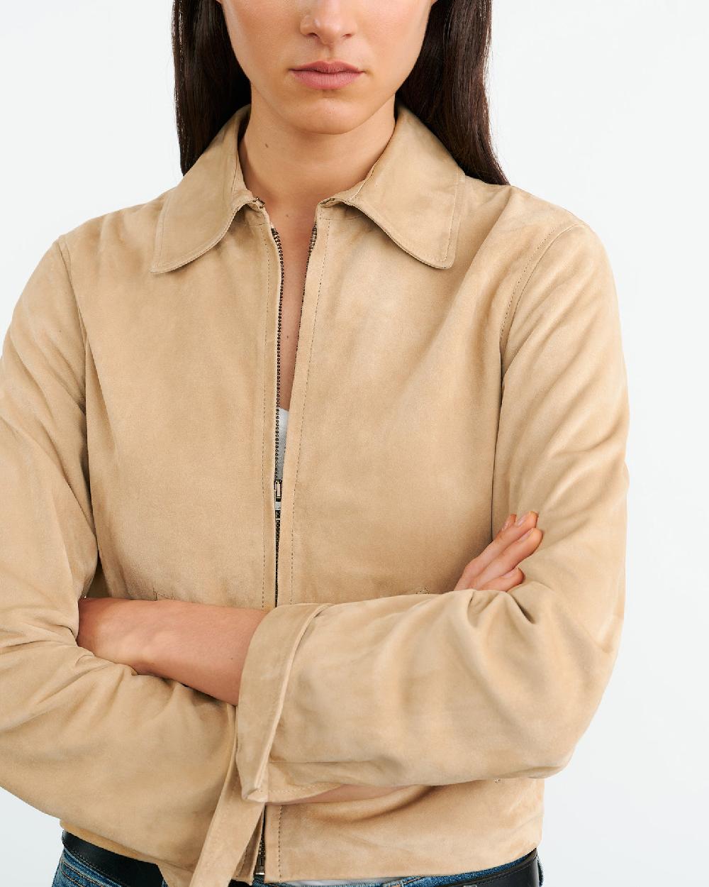 Nili Lotan BEAUVAIS SUEDE JACKET LIGHT SAND