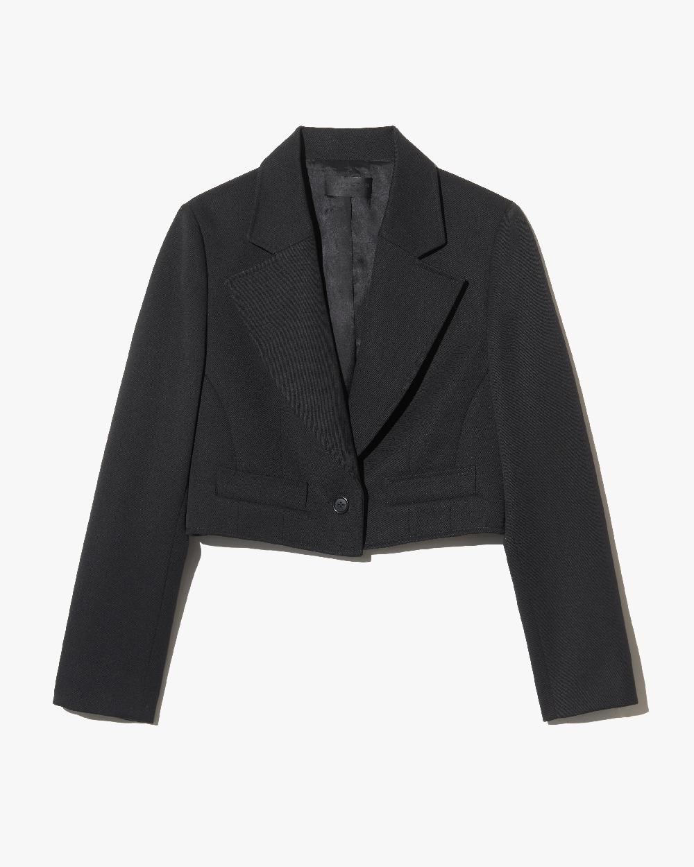 nili lotan BELINO CROPPED WOOL JACKET BLACK