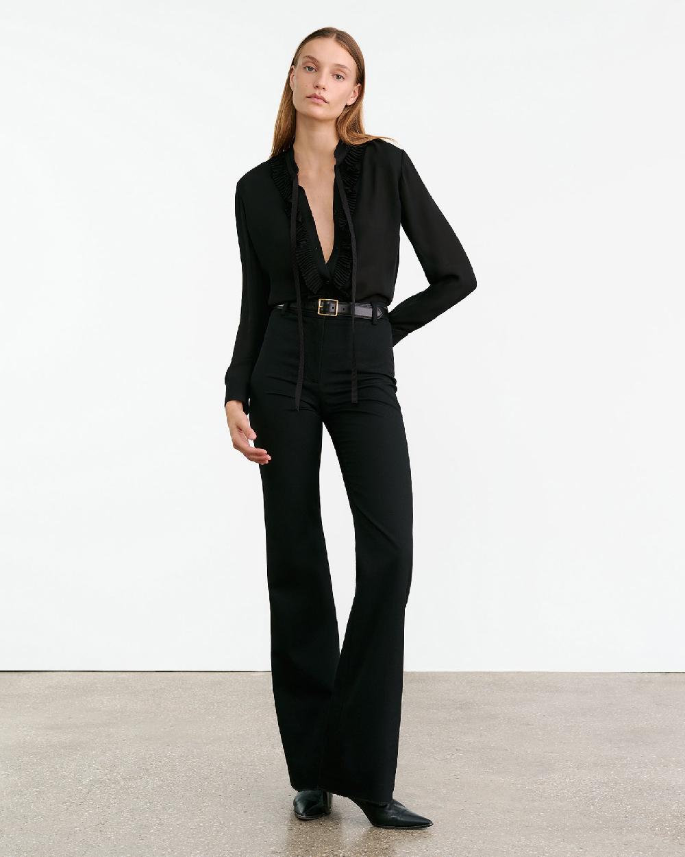 Nili Lotan BERTILLE SILK SHIRT BLACK