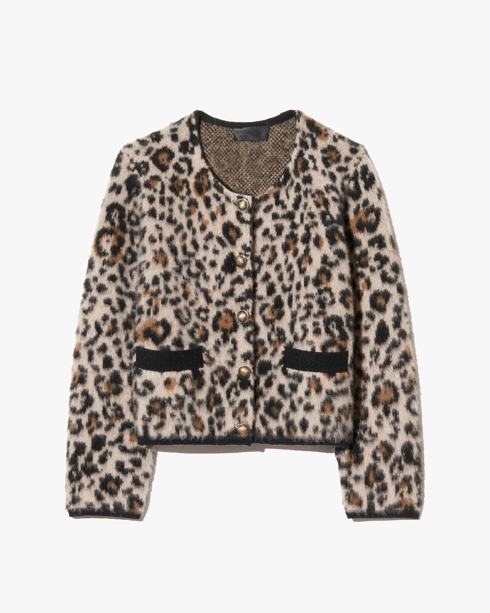 nili lotan BEYTON CARDIGAN JUTE LEOPARD