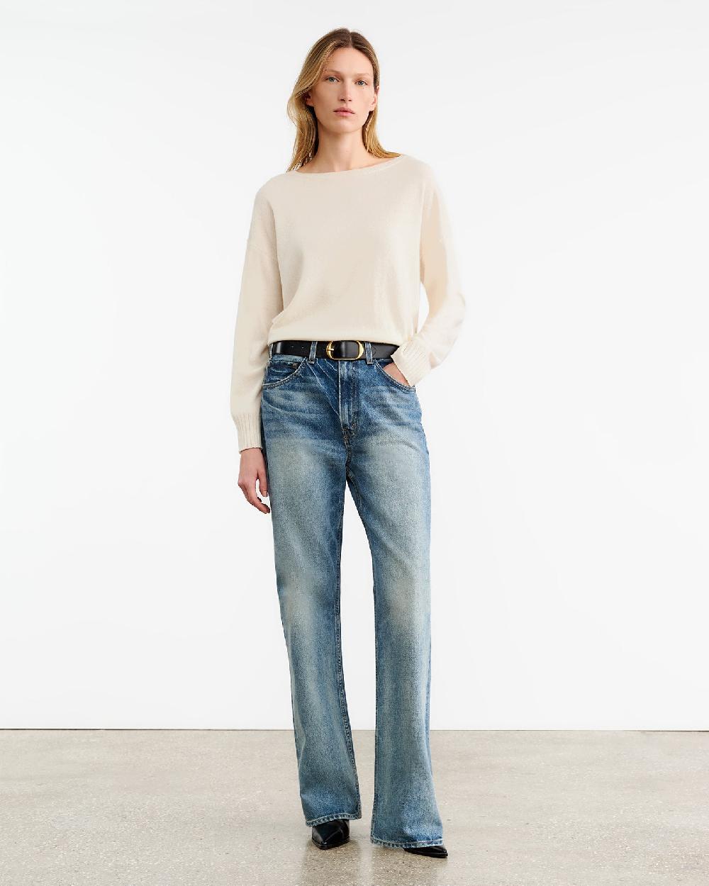 Nili Lotan BOYFRIEND CASHMERE SWEATER IVORY