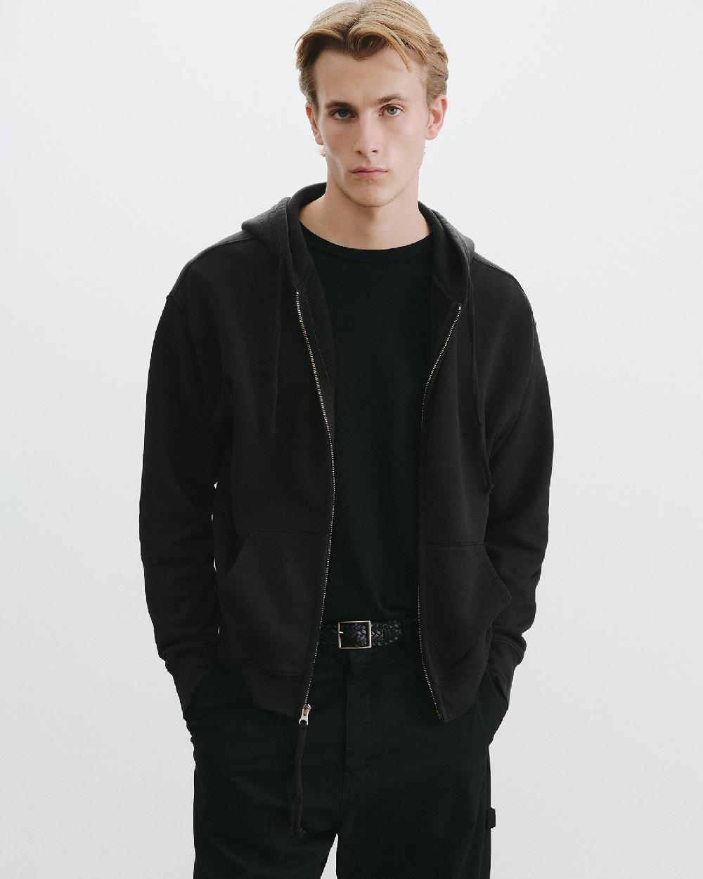 Nili Lotan BRIAN HOODIE WASHED BLACK